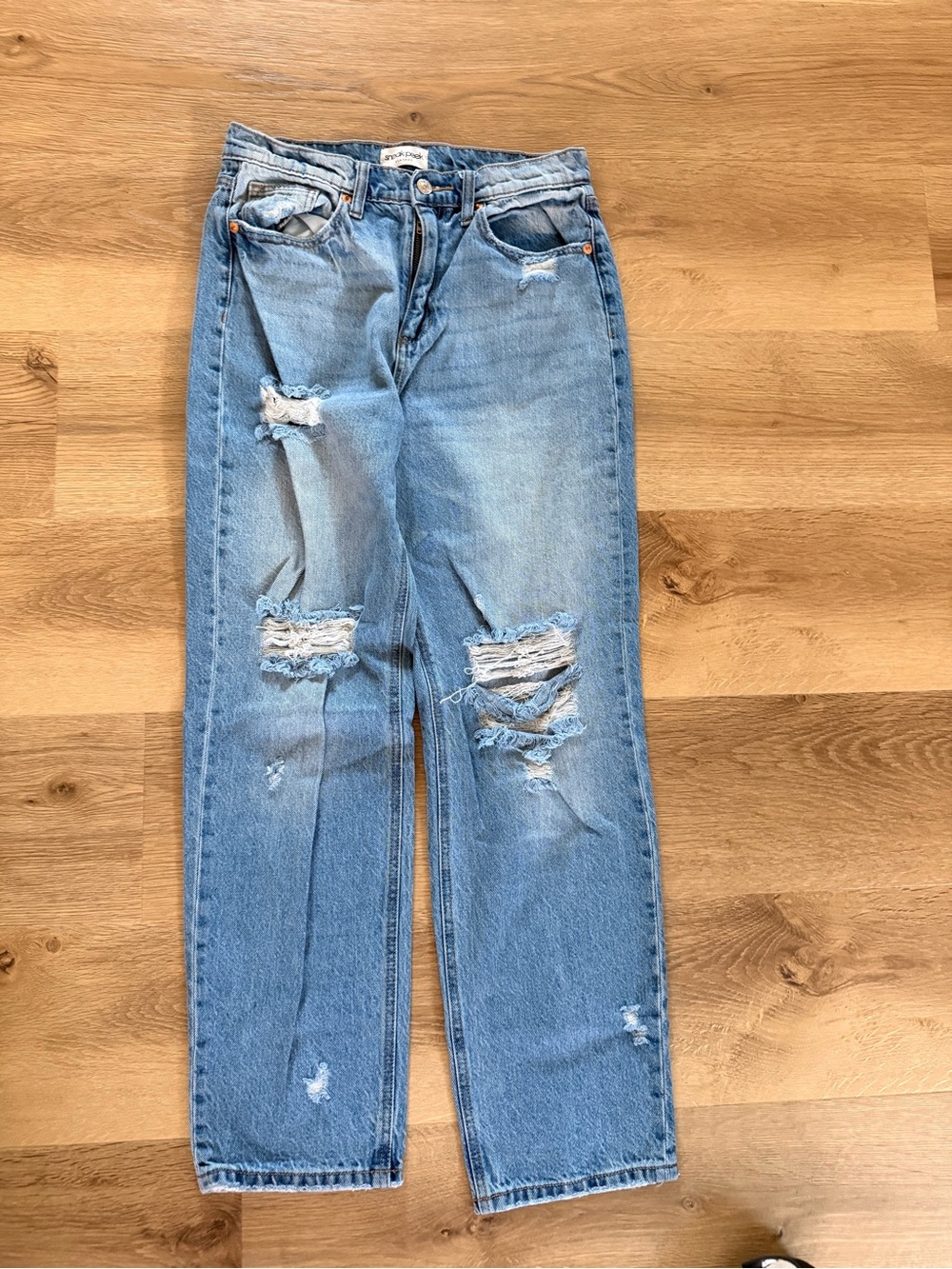 Sneak Peek Light Blue Ripped Boyfriend Jeans
